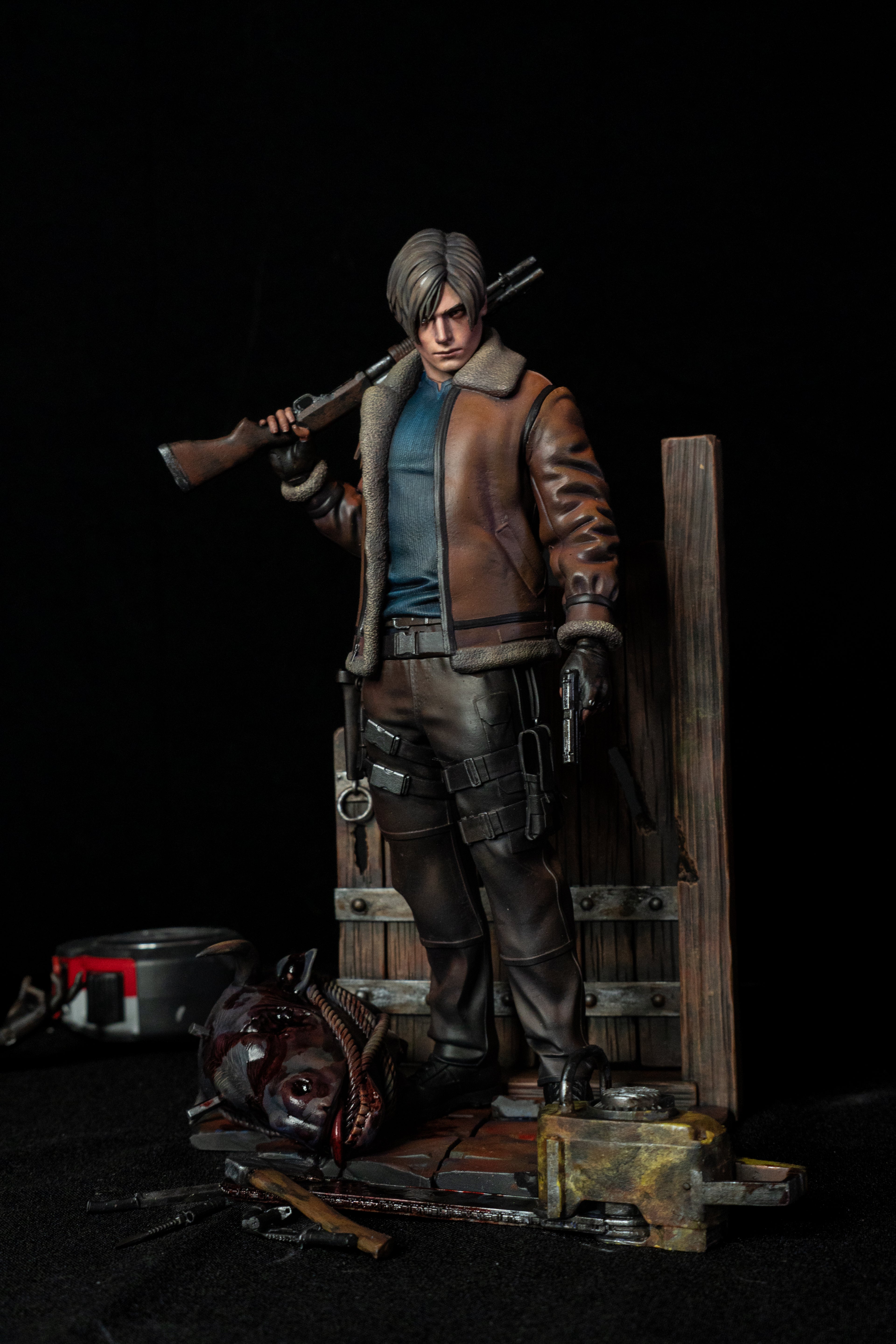 Leon Kennedy Collectible Statue | Hand-Painted Resin Figure | Premium Fan Art