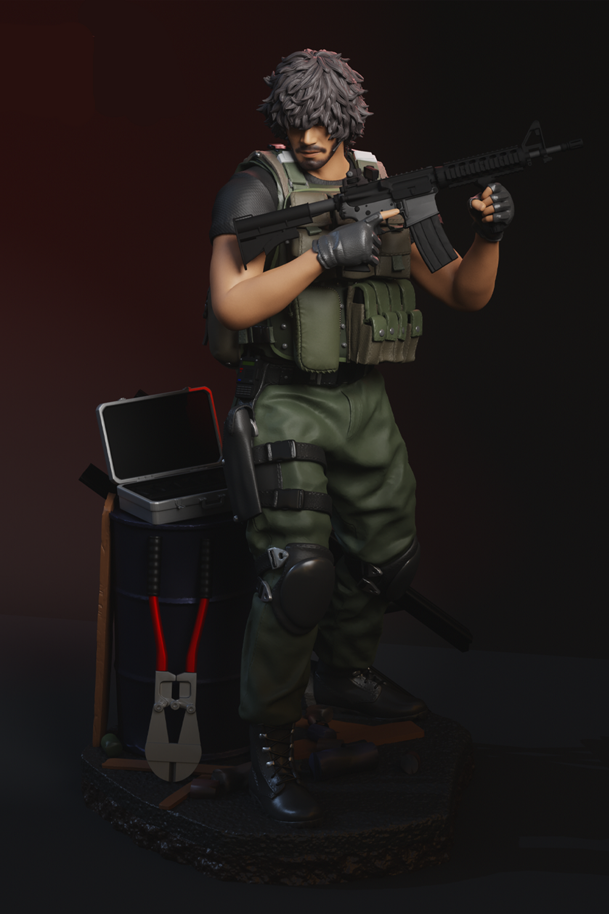 Carlos Oliveira | Resident Evil 3 Remake | Fan Art | Fully Magnetized Figurine