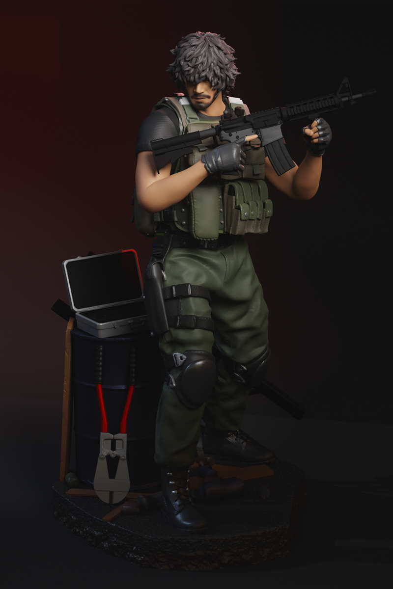 Carlos Oliveira | Resident Evil 3 Remake | Fan Art | Fully Magnetized Figurine