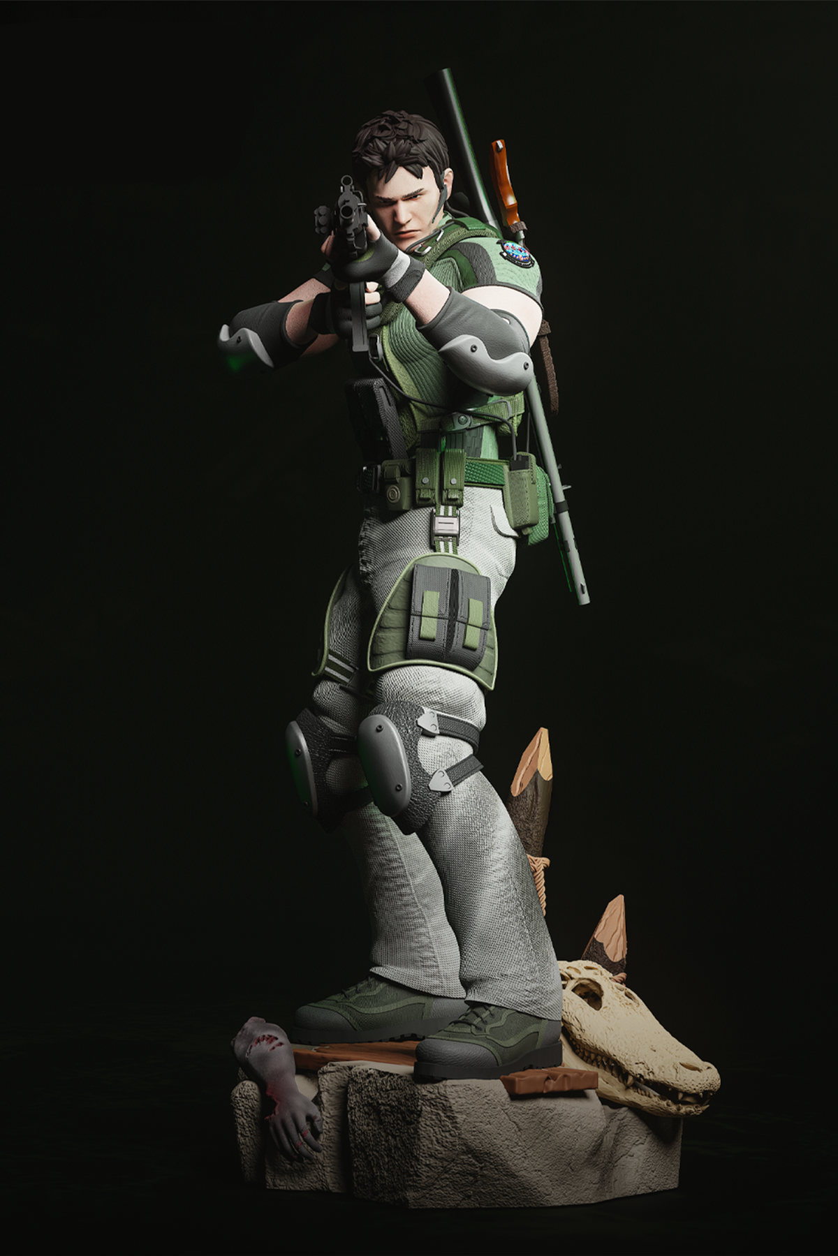 Chris Redfield | Resident Evil 5 | Fan Art | Fully Magnetized Figurine