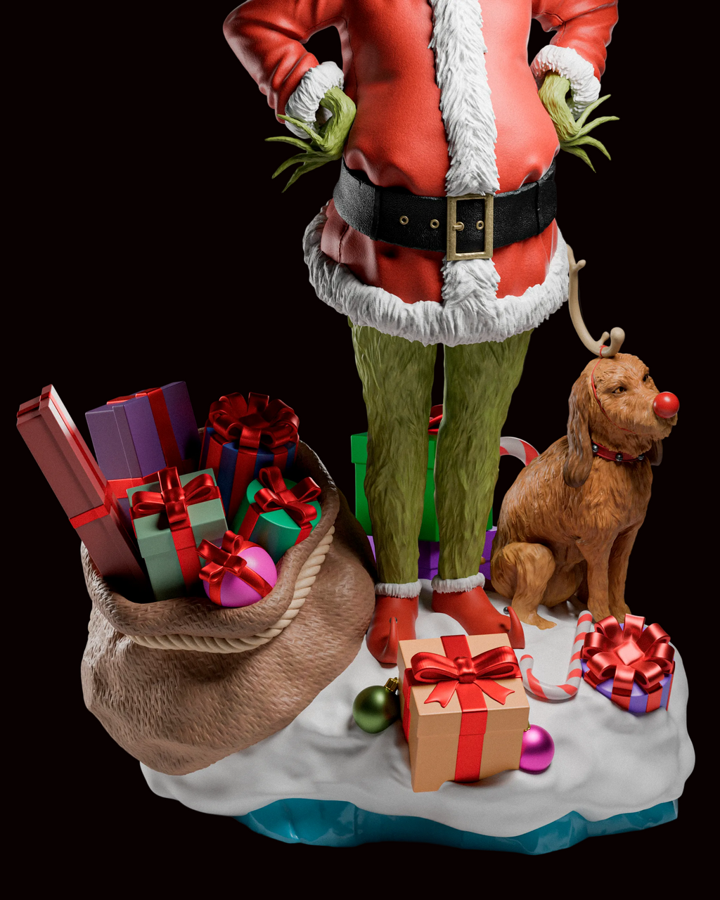 The Grinch & Max | How the Grinch Stole Christmas | Fan Art | Fully Magnetized Figurine