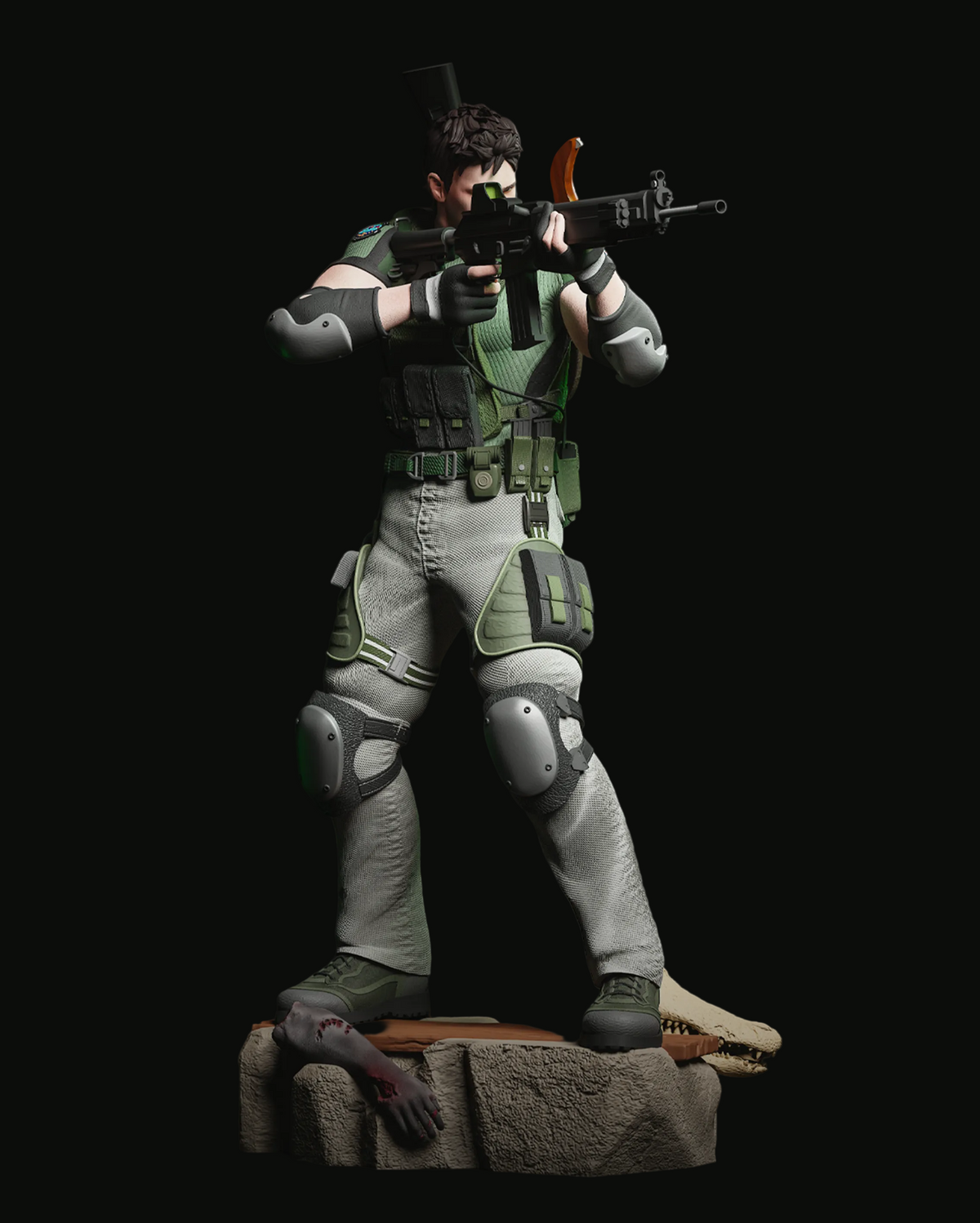 Chris Redfield | Resident Evil 5 | Fan Art | Fully Magnetized Figurine