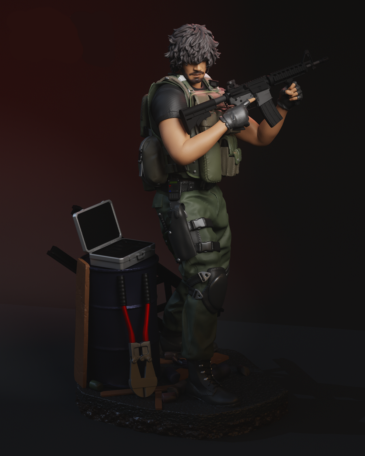 Carlos Oliveira | Resident Evil 3 Remake | Fan Art | Fully Magnetized Figurine