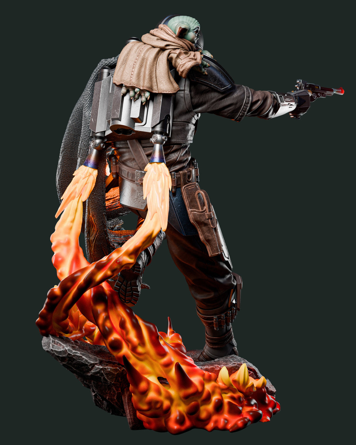The Mandalorian & Grogu | Star Wars | Fan Art | Fully Magnetized Figurine