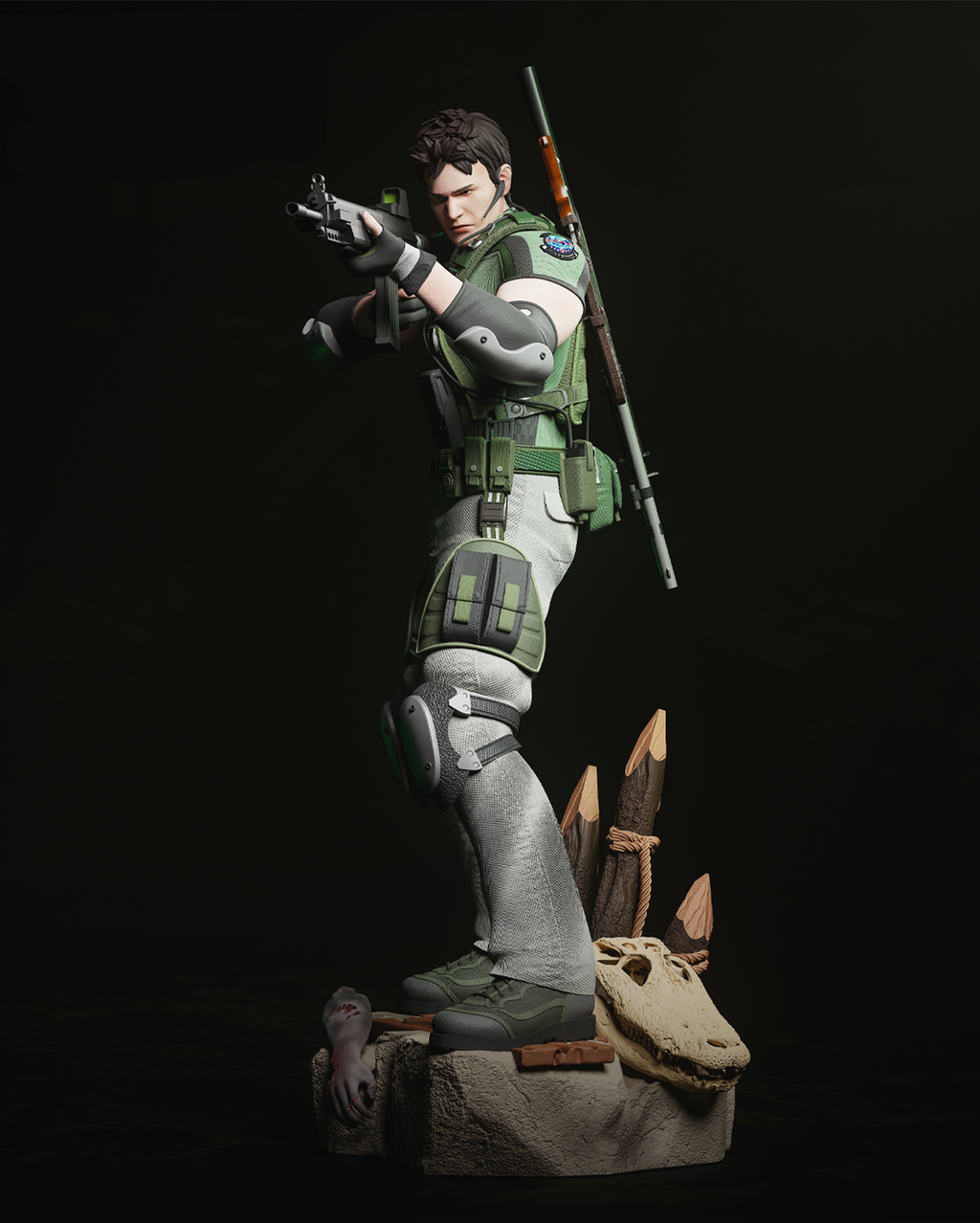 Chris Redfield | Resident Evil 5 | Fan Art | Fully Magnetized Figurine