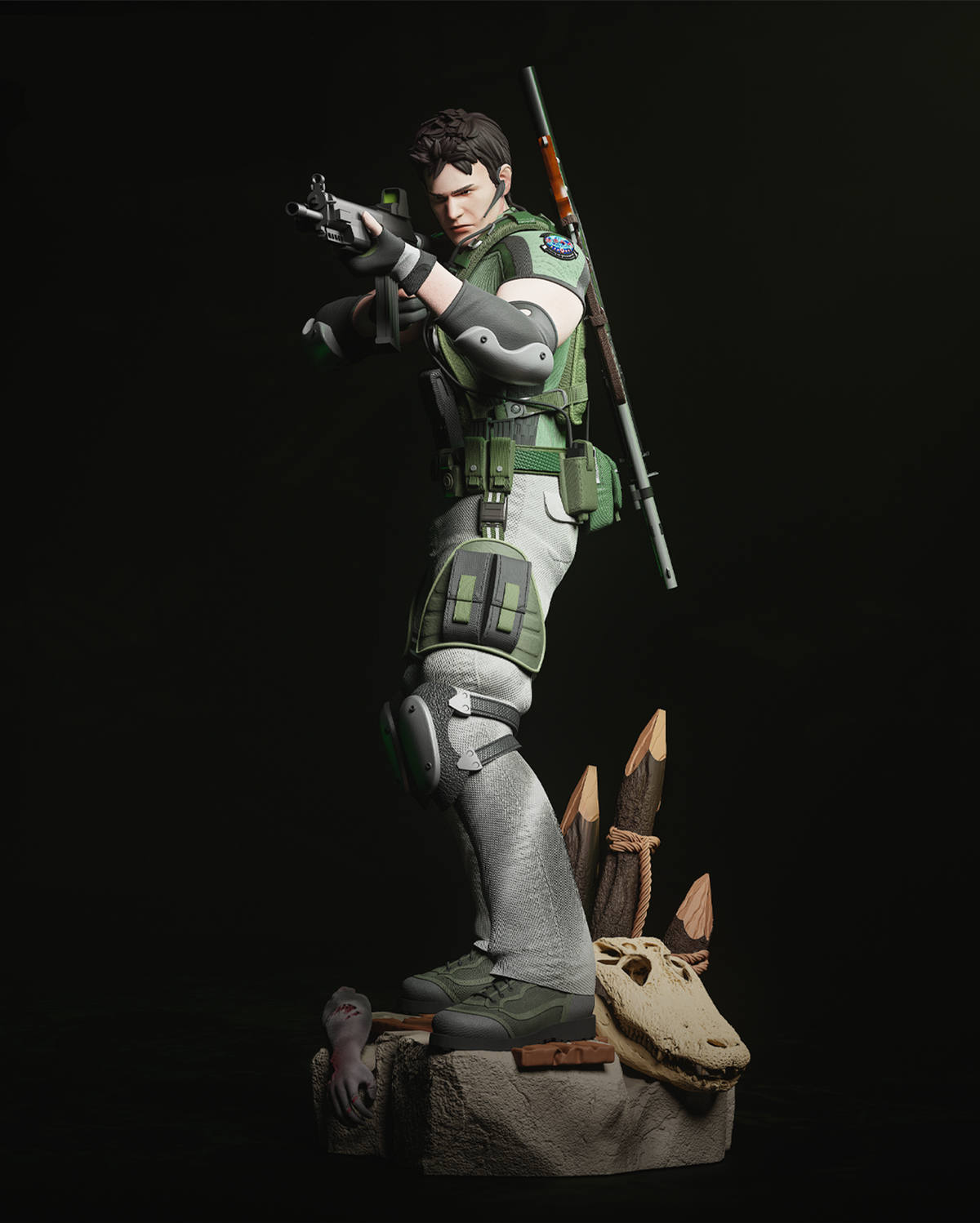 Chris Redfield | Resident Evil 5 | Fan Art | Fully Magnetized Figurine