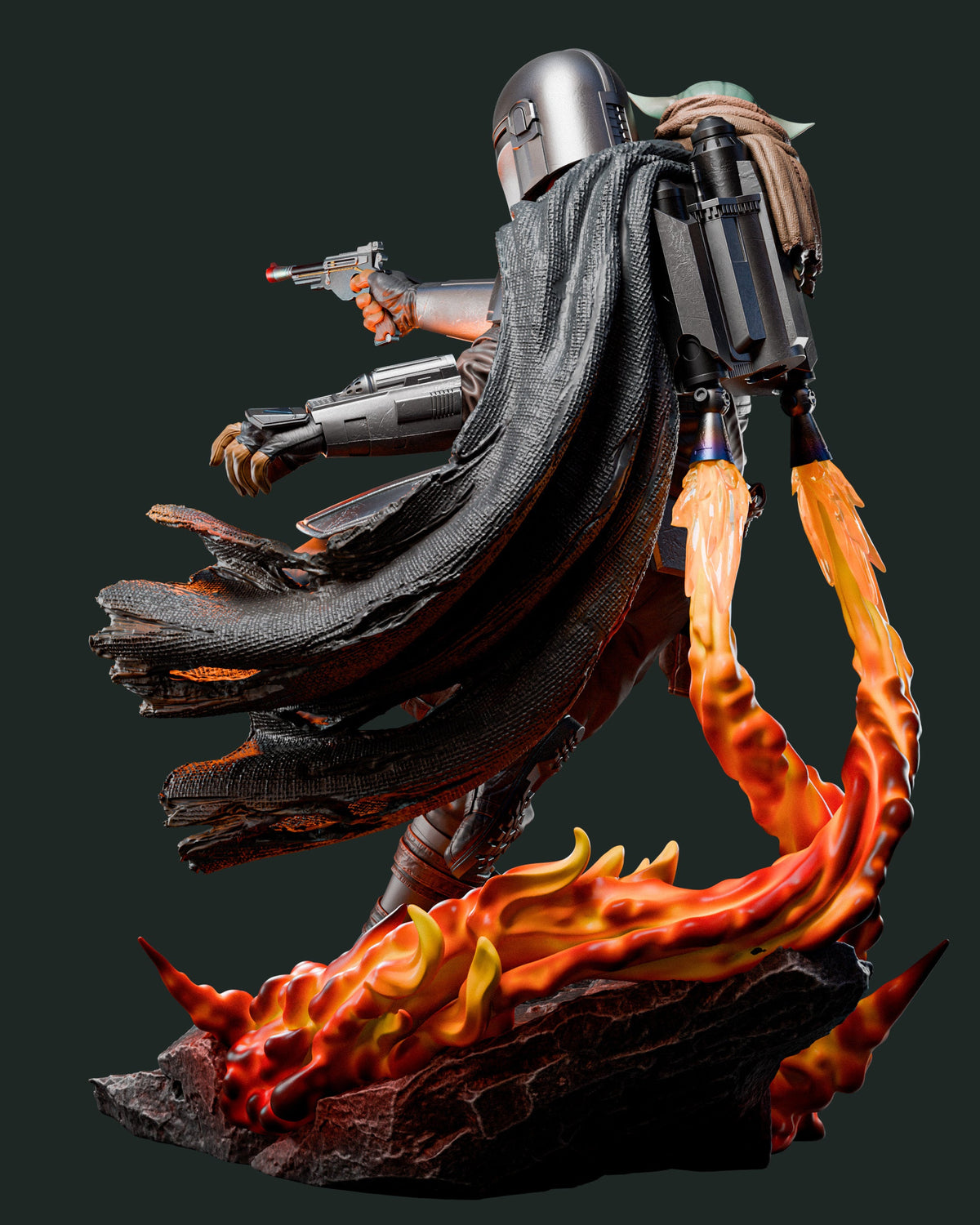 The Mandalorian & Grogu | Star Wars | Fan Art | Fully Magnetized Figurine