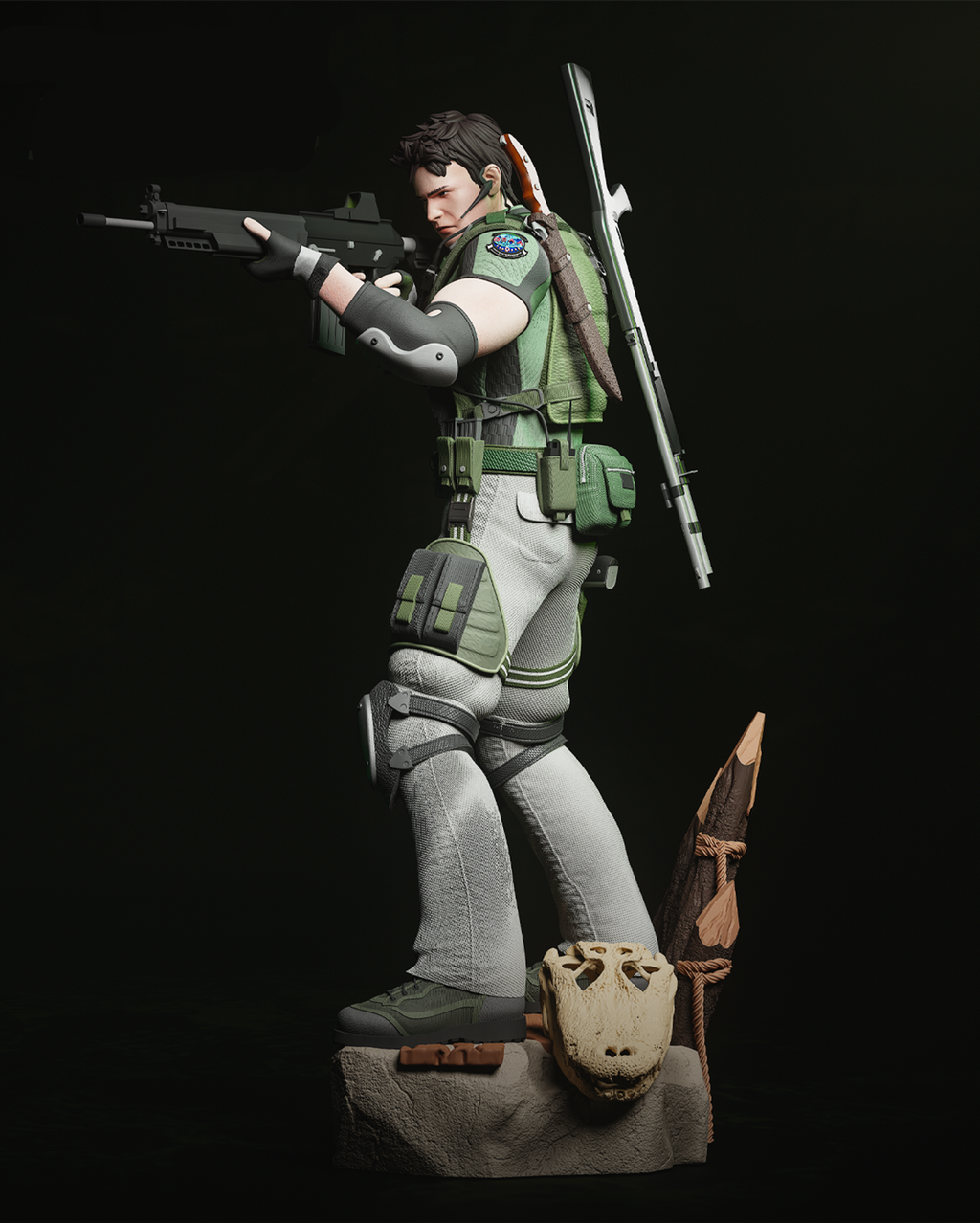 Chris Redfield | Resident Evil 5 | Fan Art | Fully Magnetized Figurine