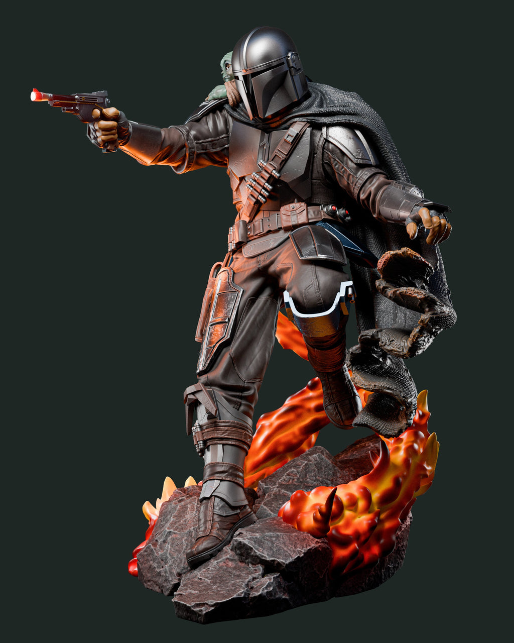 The Mandalorian & Grogu | Star Wars | Fan Art | Fully Magnetized Figurine