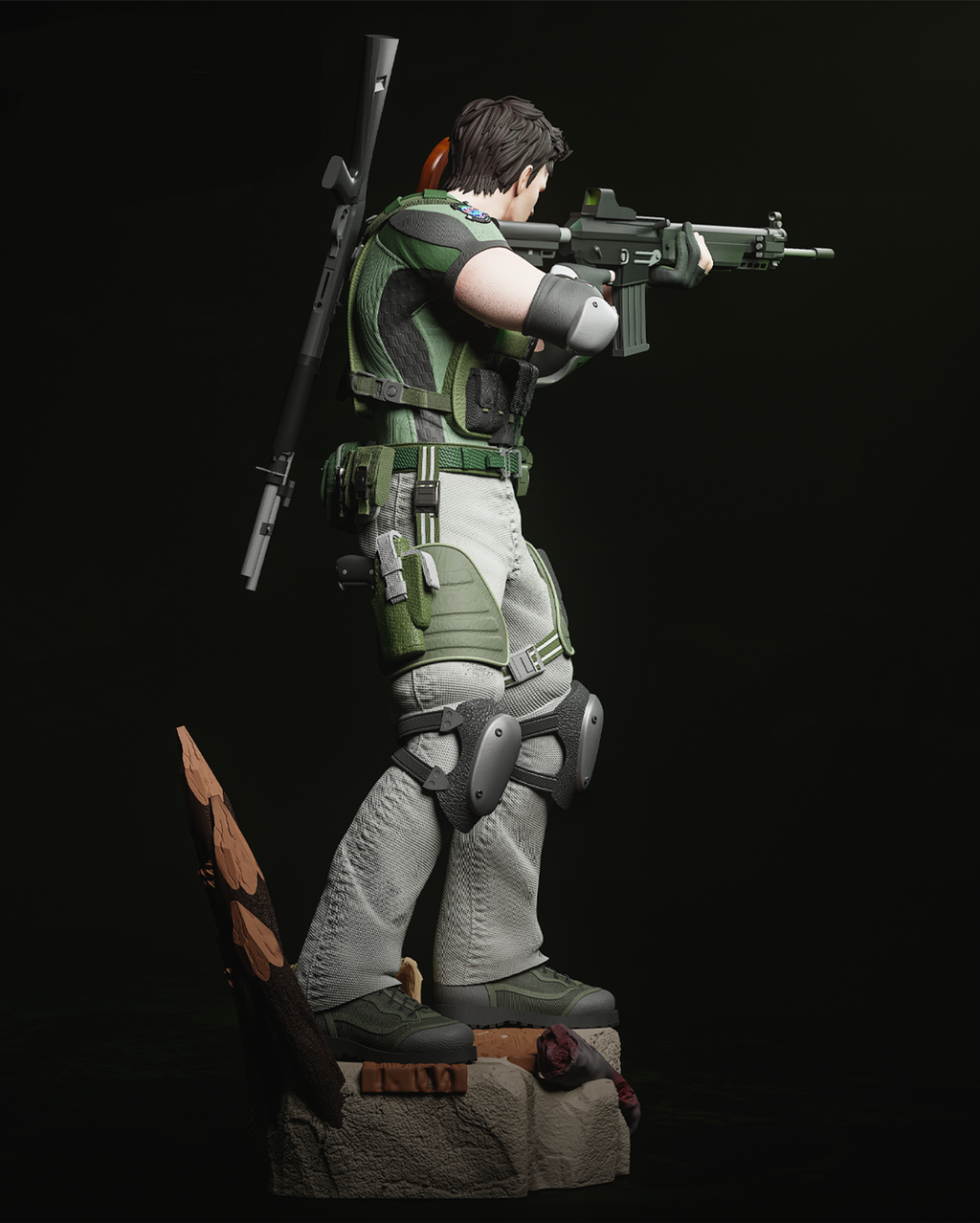 Chris Redfield | Resident Evil 5 | Fan Art | Fully Magnetized Figurine