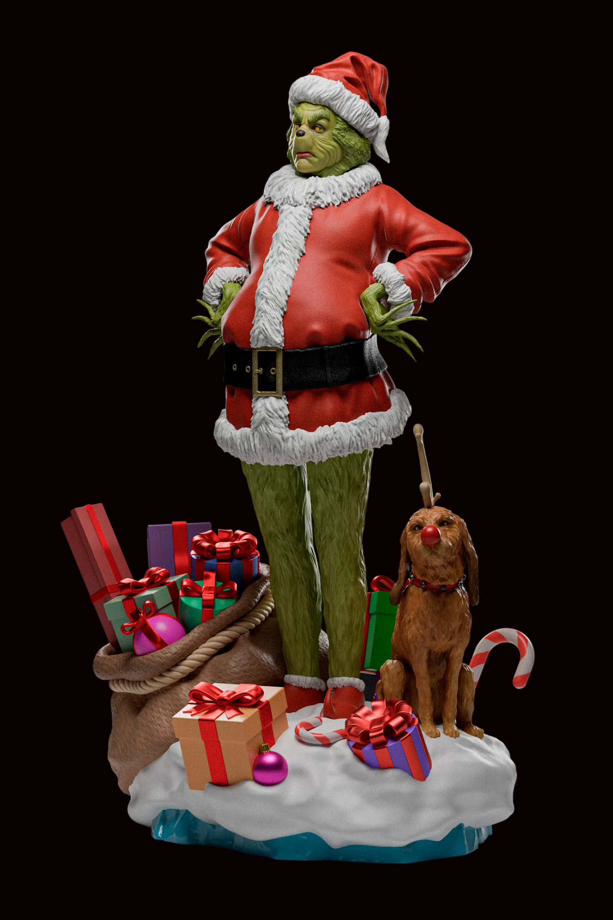 The Grinch & Max | How the Grinch Stole Christmas | Fan Art | Fully Magnetized Figurine