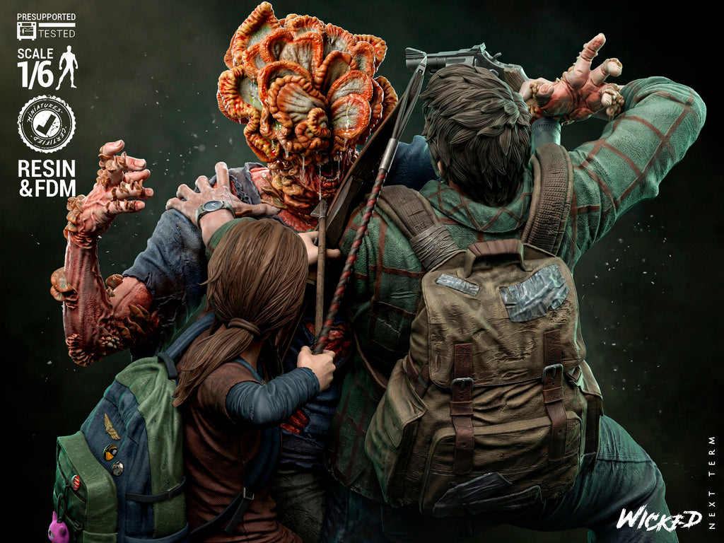 Collectible Joel, Ellie & Clicker 1/6 Scale Diorama Figurine | The Last of Us | Fan Art