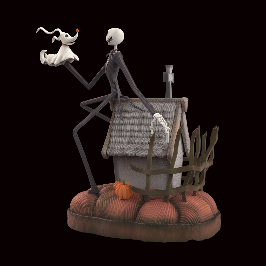 Jack Skellington & Zero | The Nightmare Before Christmas | Fan Art | Fully Magnetized Collectible Figurine