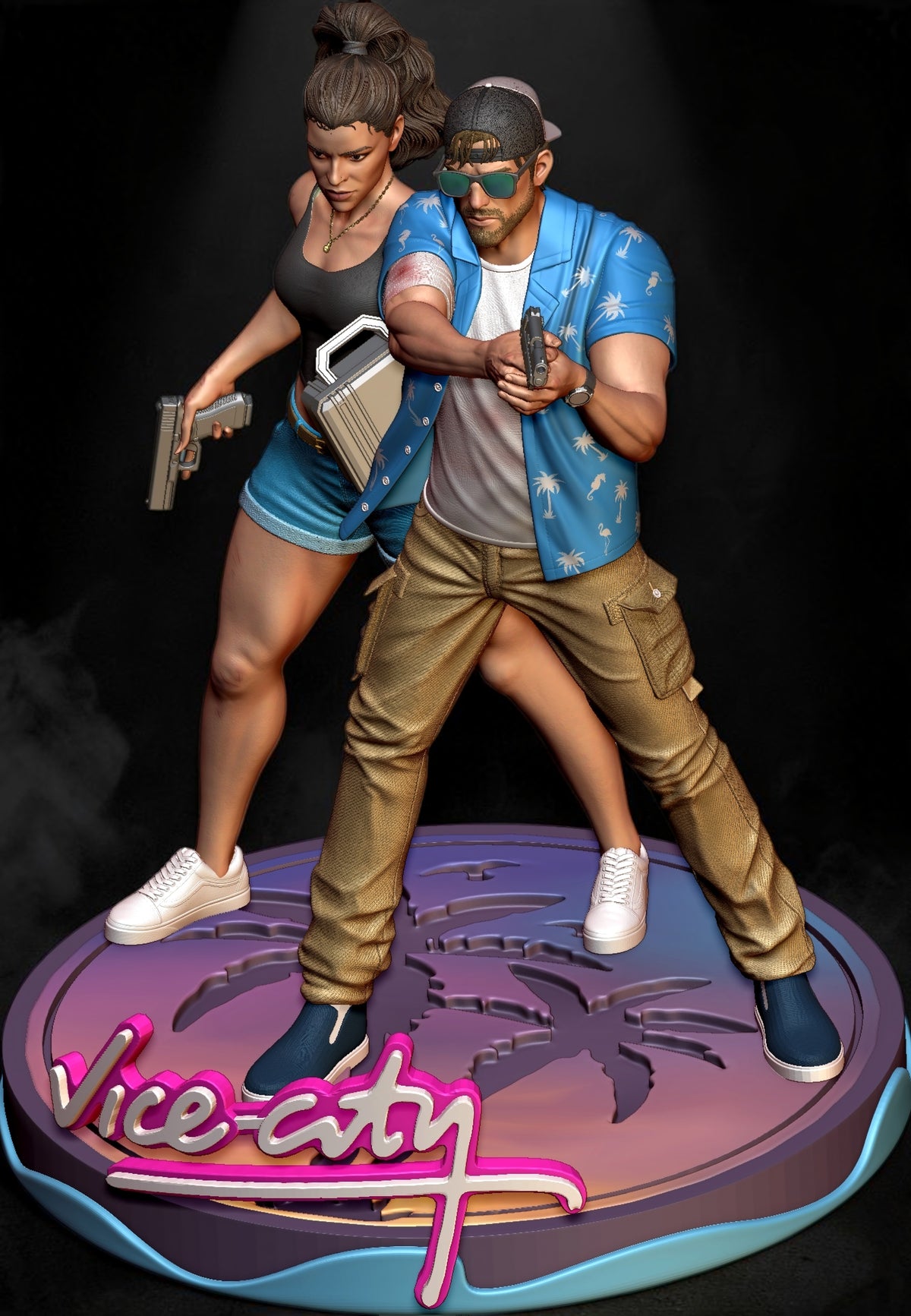 Lucia & Jason | GTA VI | Fan Art | Fully Magnetized Collectible Diorama