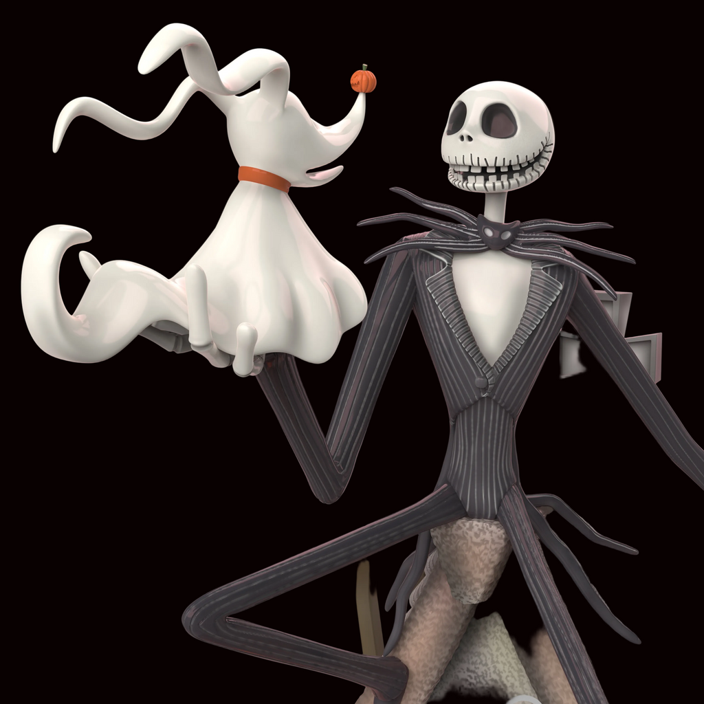 Jack Skellington & Zero | The Nightmare Before Christmas | Fan Art | Fully Magnetized Collectible Figurine