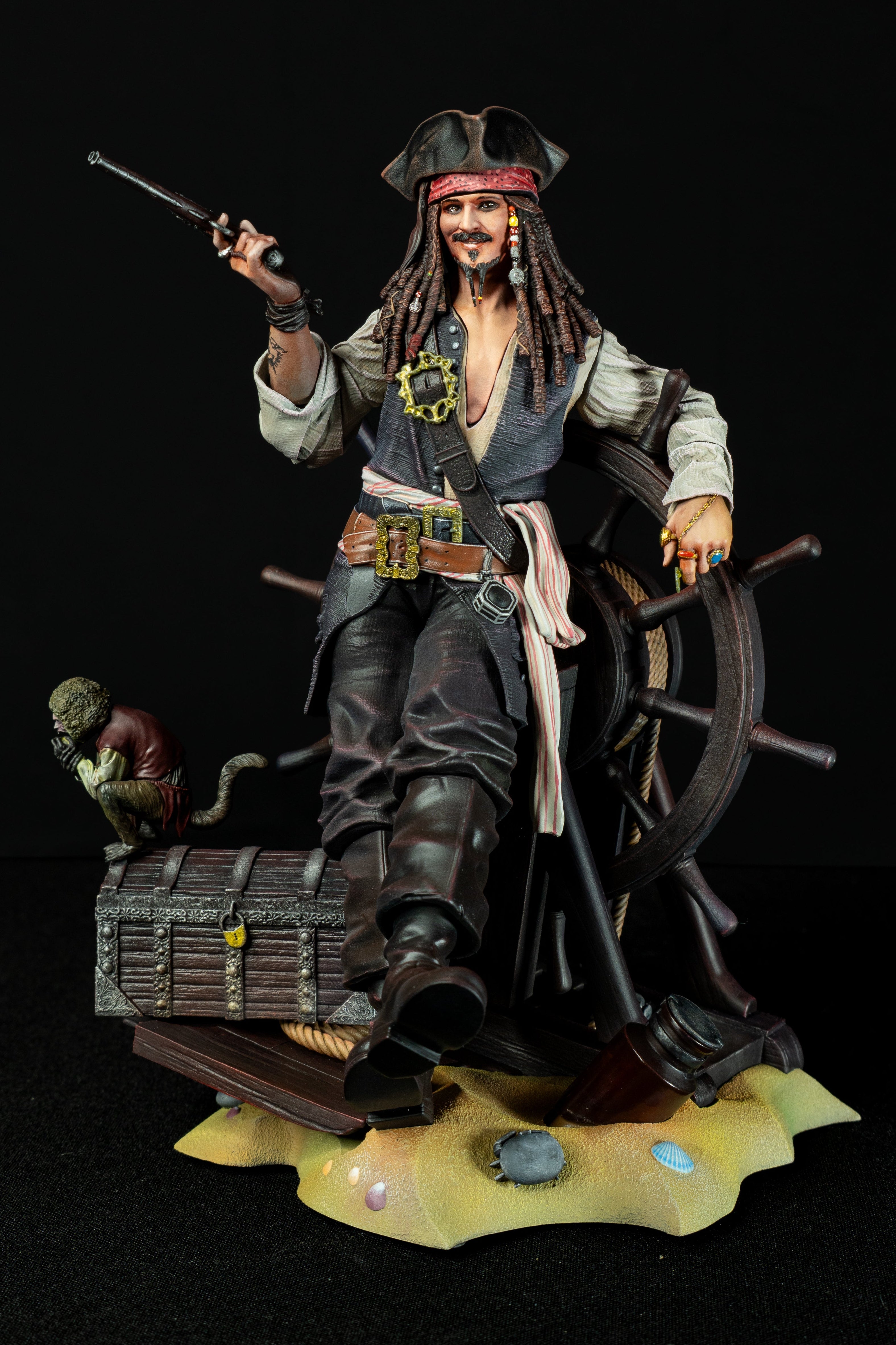 Captain Jack Sparrow | Pirates of the Caribbean | Fan Art – Fully Magnetized Hand-Painted Figure