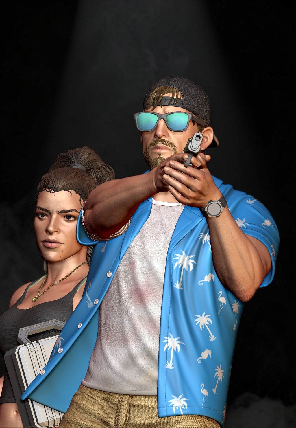 Lucia & Jason | GTA VI | Fan Art | Fully Magnetized Collectible Diorama