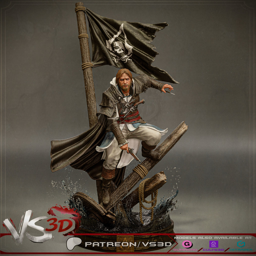 Edward Kenway | Assassin's Creed IV: Black Flag Fan Art | Fully Magnetized Collectible Figurine