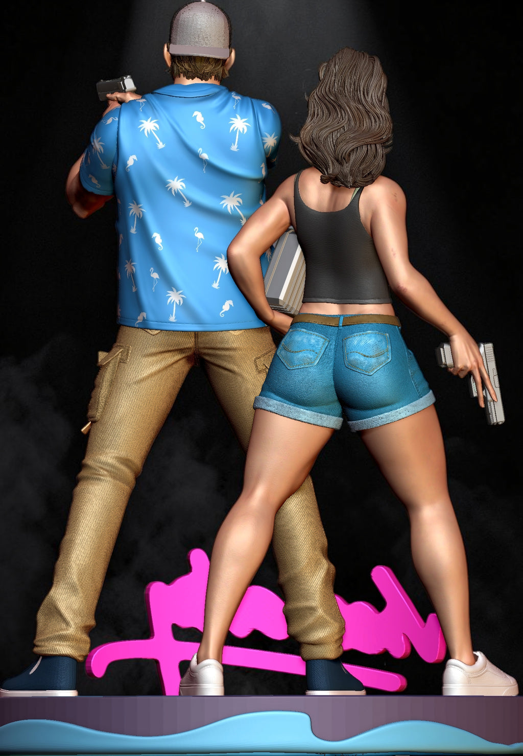 Lucia & Jason | GTA VI | Fan Art | Fully Magnetized Collectible Diorama