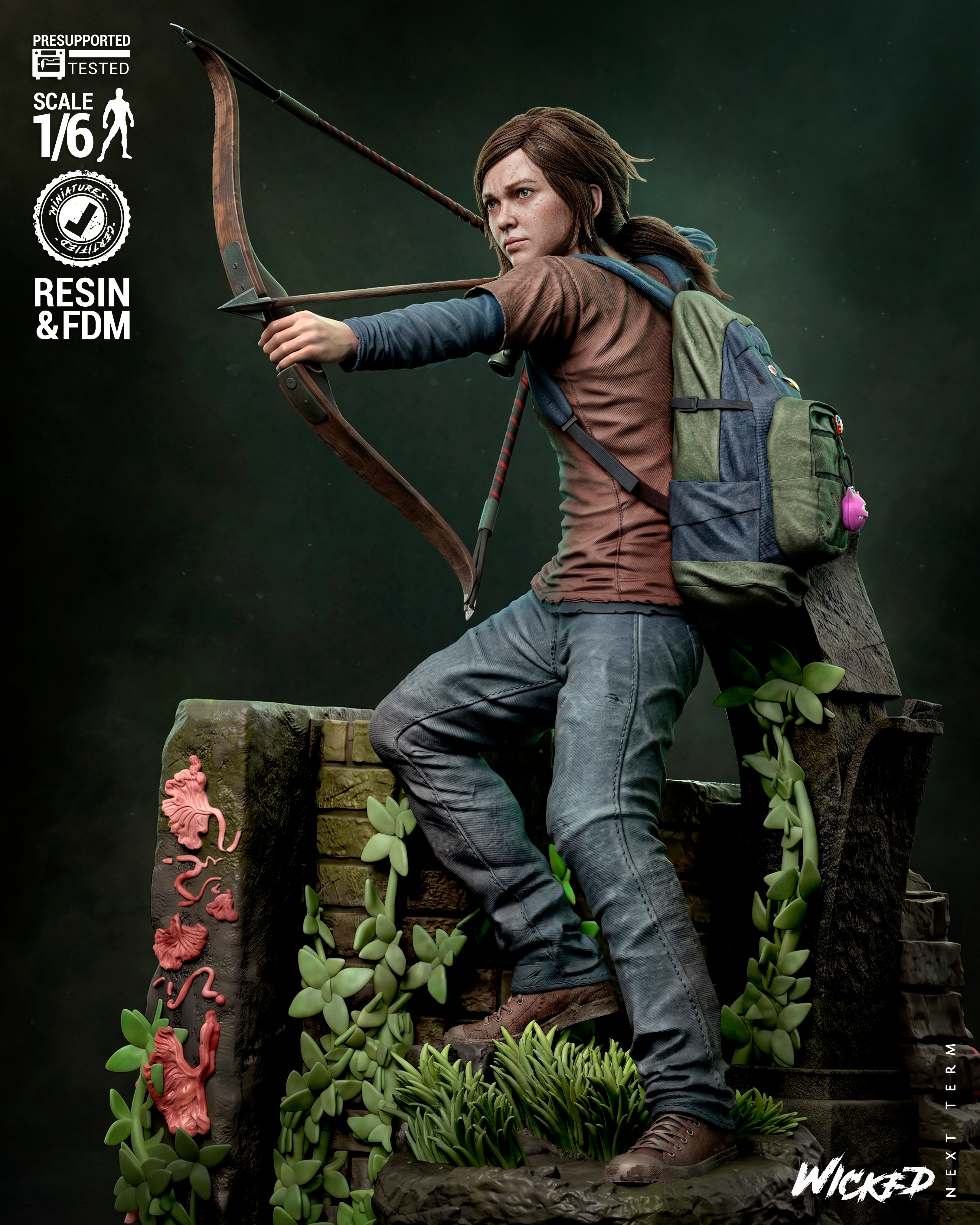 Collectible Joel, Ellie & Clicker 1/6 Scale Diorama Figurine | The Last of Us | Fan Art