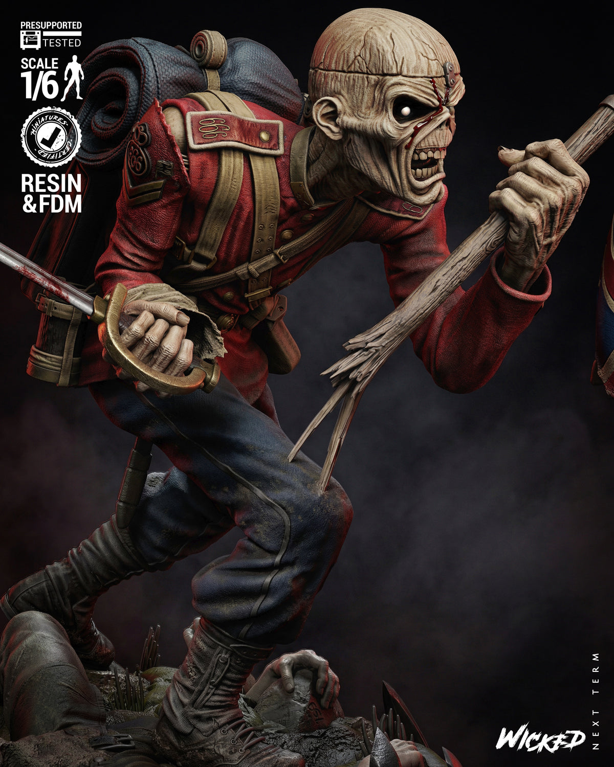 Eddie The Trooper | Iron Maiden | Fan Art | Fully Magnetized Collectible Diorama