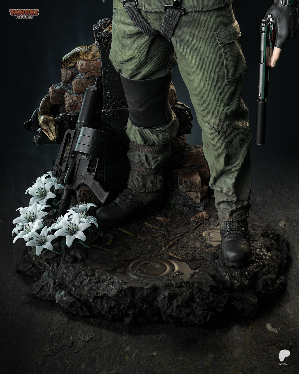 Big Boss (Naked Snake) | Metal Gear Solid | Fan Art | Fully Magnetized Collectible Figurine