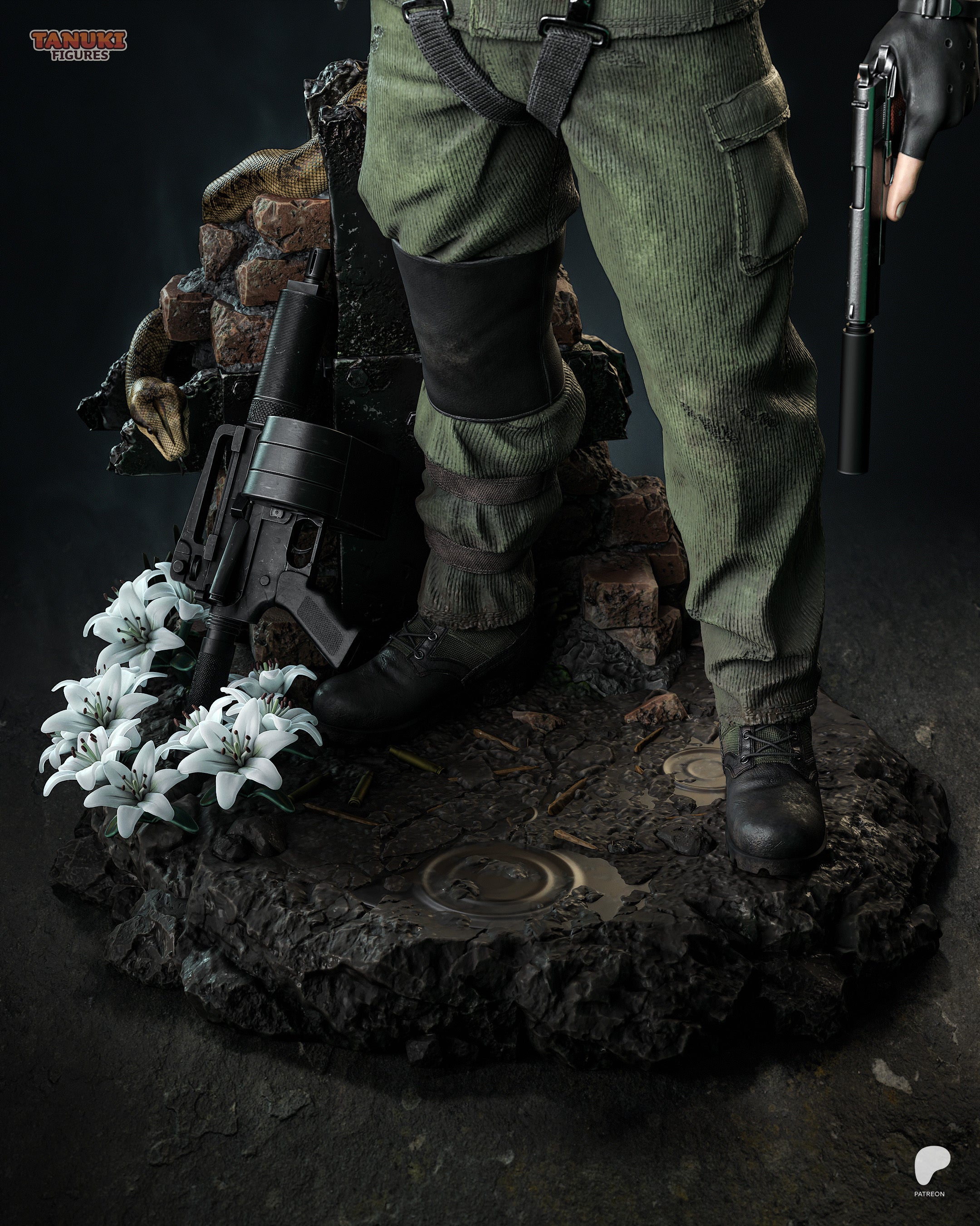Big Boss (Naked Snake) | Metal Gear Solid | Fan Art | Fully Magnetized Collectible Figurine