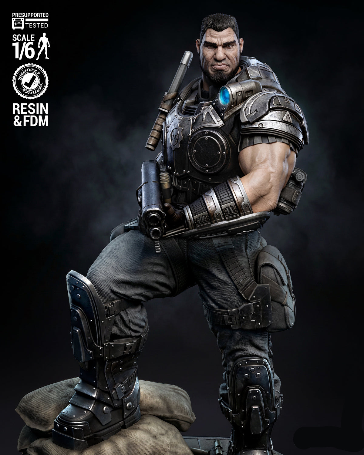 Dominic Santiago | Gears of War | Fan Art | Fully Magnetized Figurine