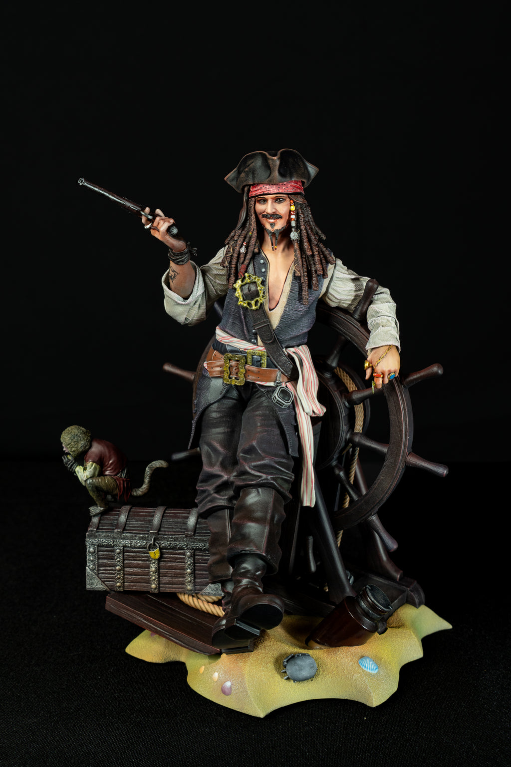 Captain Jack Sparrow | Pirates of the Caribbean | Fan Art – Fully Magnetized Hand-Painted Figure