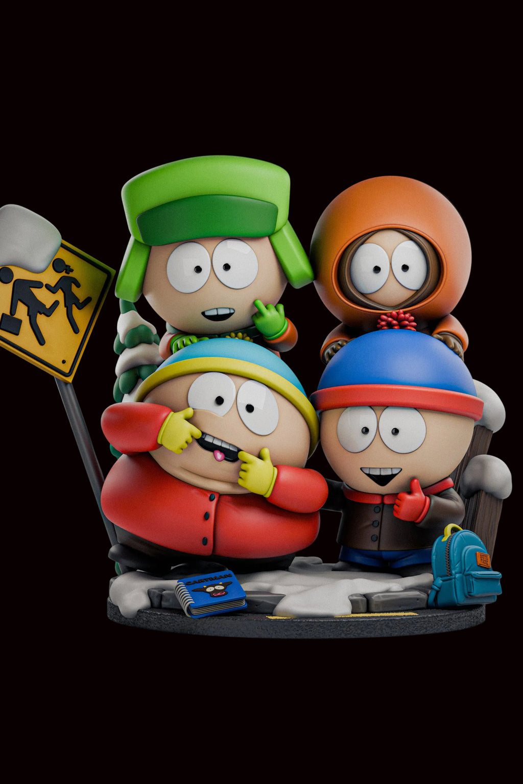 South Park Boys (Stan, Kyle, Cartman & Kenny) | South Park | Fan Art | Fully Magnetized Figurine