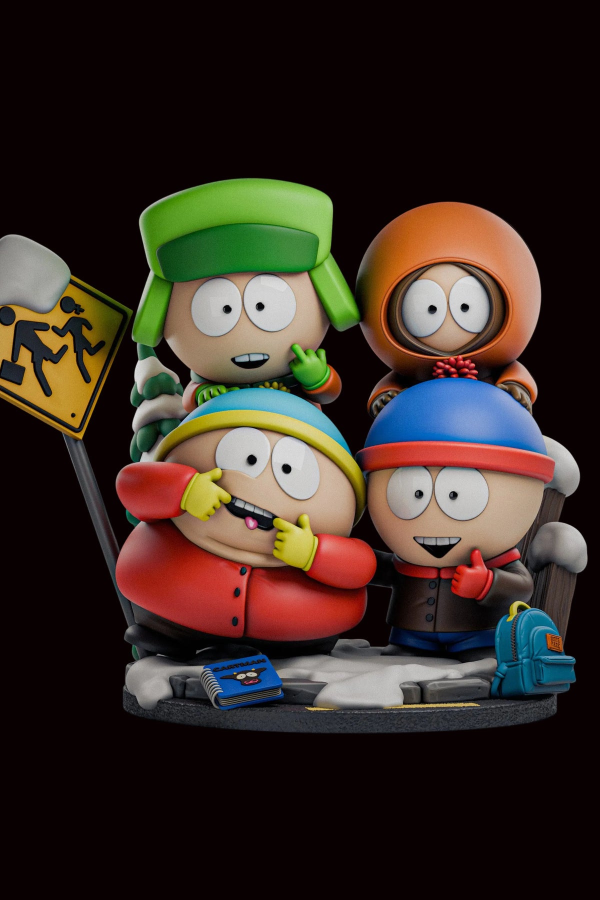 South Park Boys (Stan, Kyle, Cartman & Kenny) | South Park | Fan Art | Fully Magnetized Figurine