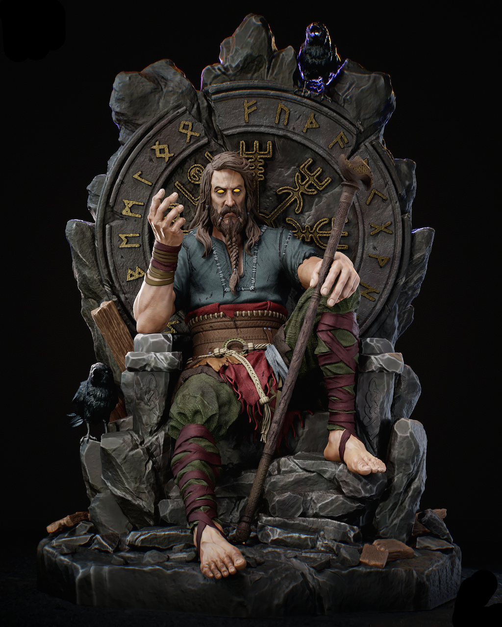 Odin | God of War | Gaming Collectible | Fan Art | Fully Magnetized Figurine
