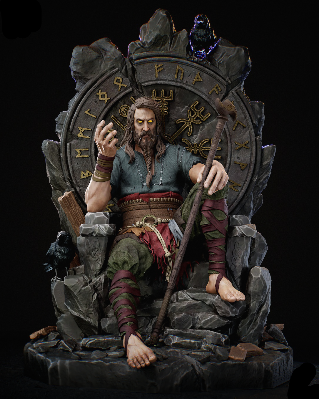 Odin | God of War | Gaming Collectible | Fan Art | Fully Magnetized Figurine