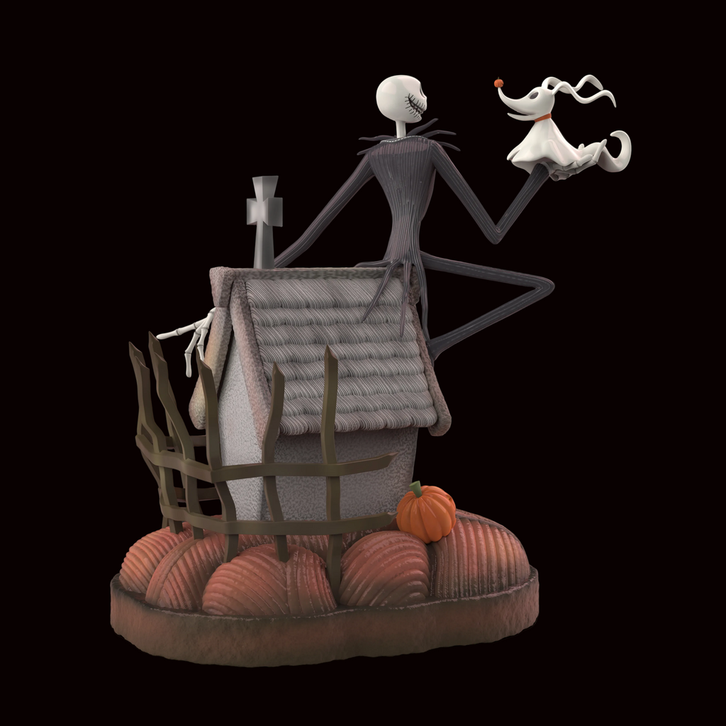 Jack Skellington & Zero | The Nightmare Before Christmas | Fan Art | Fully Magnetized Collectible Figurine