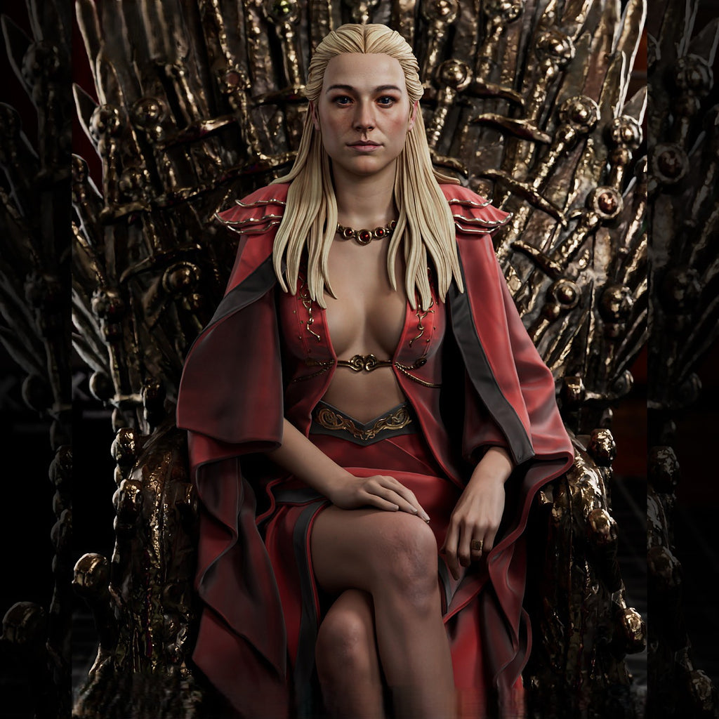 Rhaenyra Targaryen on the Iron Throne | House of the Dragon | Fan Art | Fully Magnetized Collectible Diorama