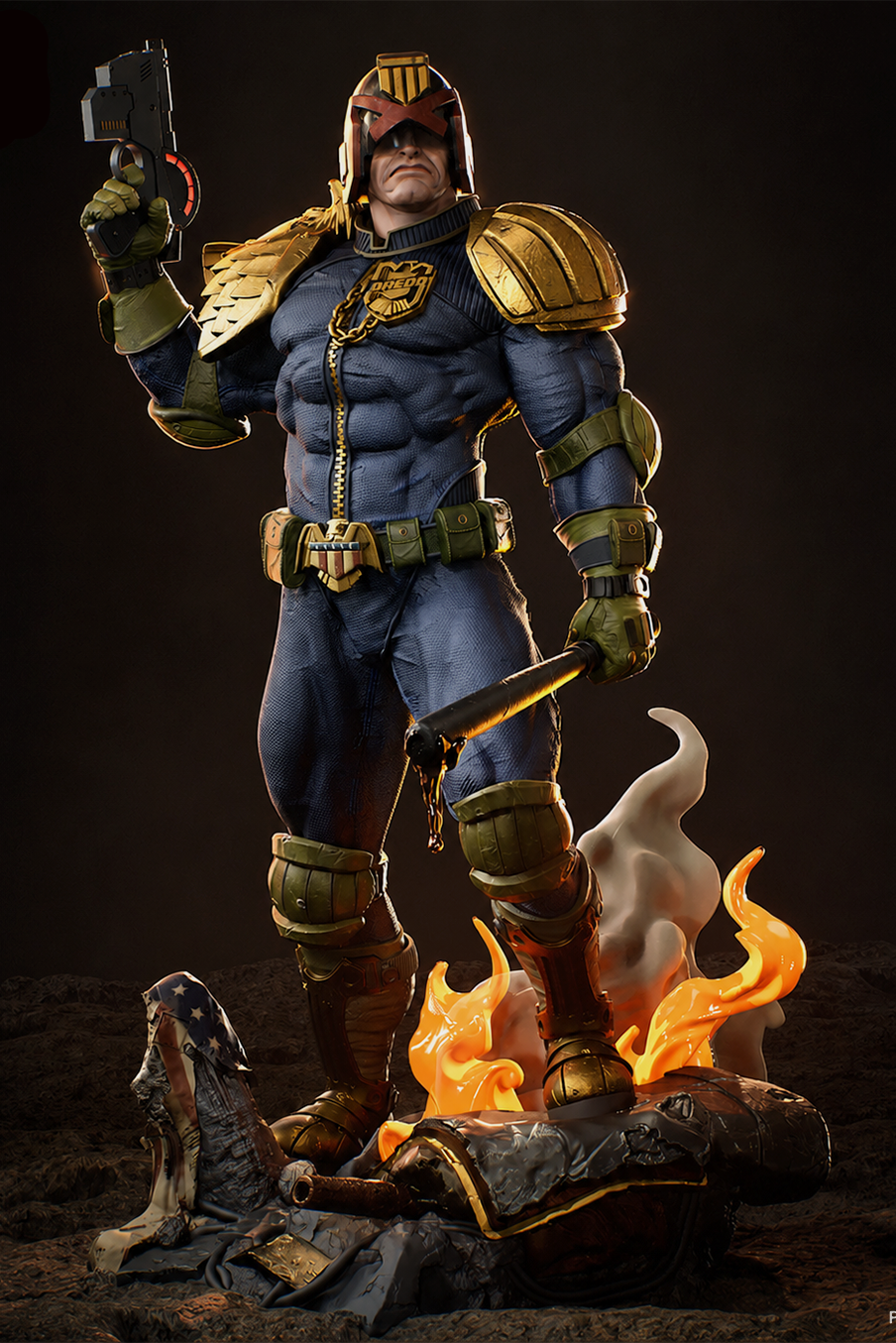 Judge Dredd | 2000 AD / Judge Dredd | Fan Art | Fully Magnetized Figurine
