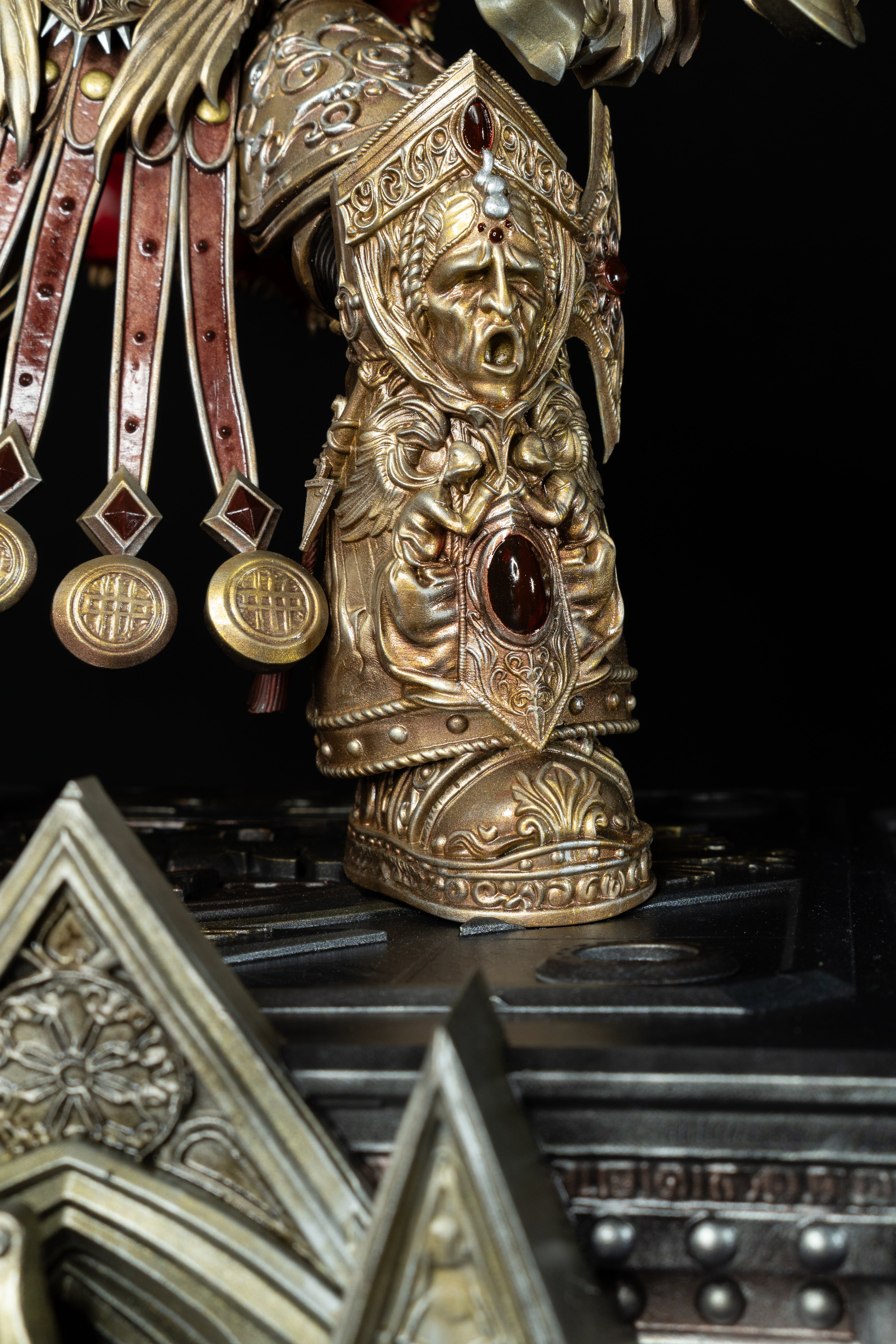 Collectible Fully Magnetized Golden Emperor with Flaming Sword Figurine | base option 2