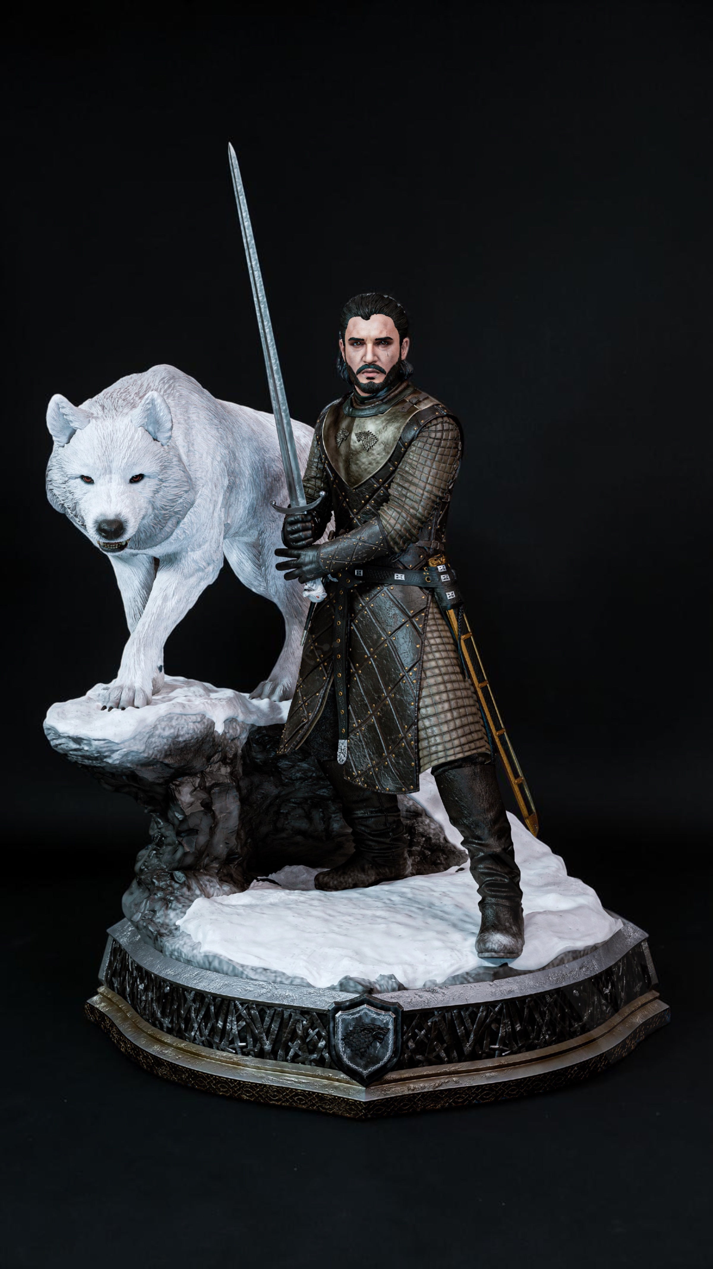 Jon Snow & Ghost | Game of Thrones Fan Art | Fully Magnetized Collectible Figurine