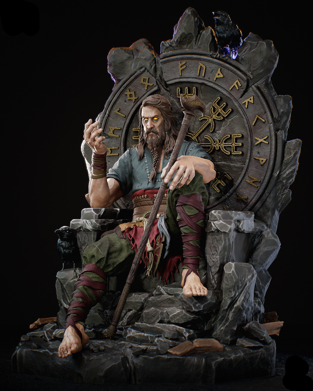 Odin | God of War | Gaming Collectible | Fan Art | Fully Magnetized Figurine