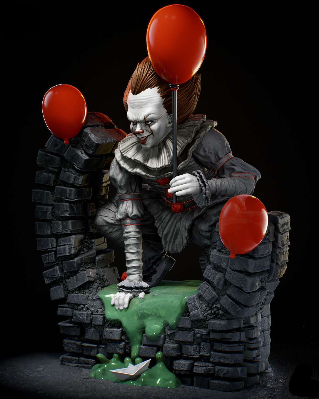 Pennywise | IT | Movie Collectible | Fan Art | Fully Magnetized Figurine