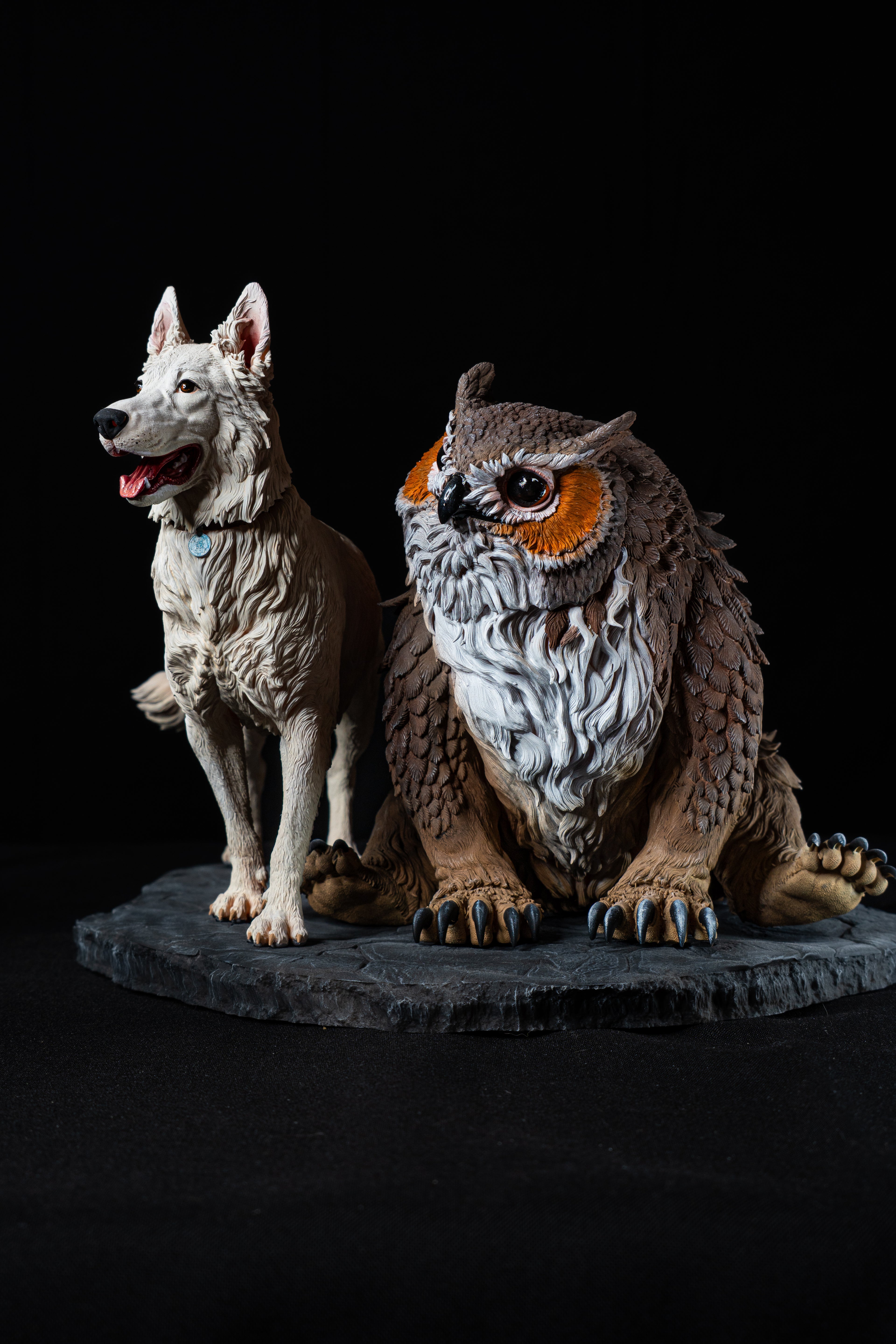 Scratch and Owlbear Cub Premium Collectible Figure – Baldur's Gate 3 Diorama