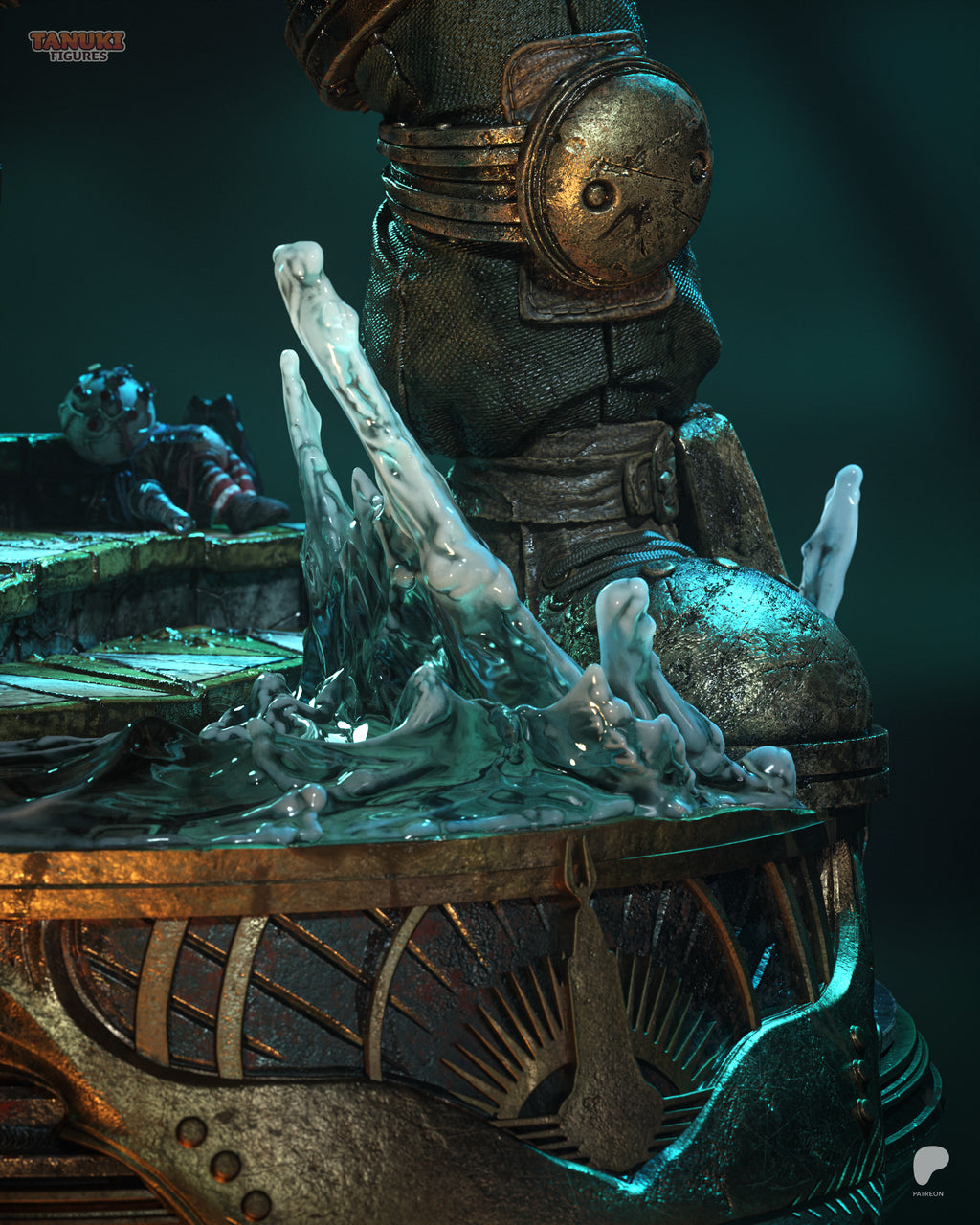 Big Daddy & Little Sister | BioShock | Fan Art | Fully Magnetized Collectible Diorama