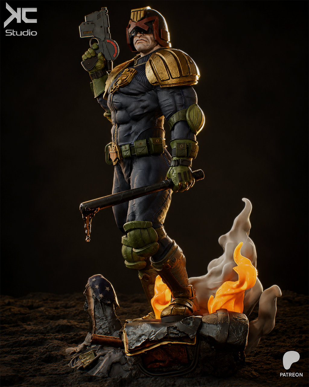 Judge Dredd | 2000 AD / Judge Dredd | Fan Art | Fully Magnetized Figurine
