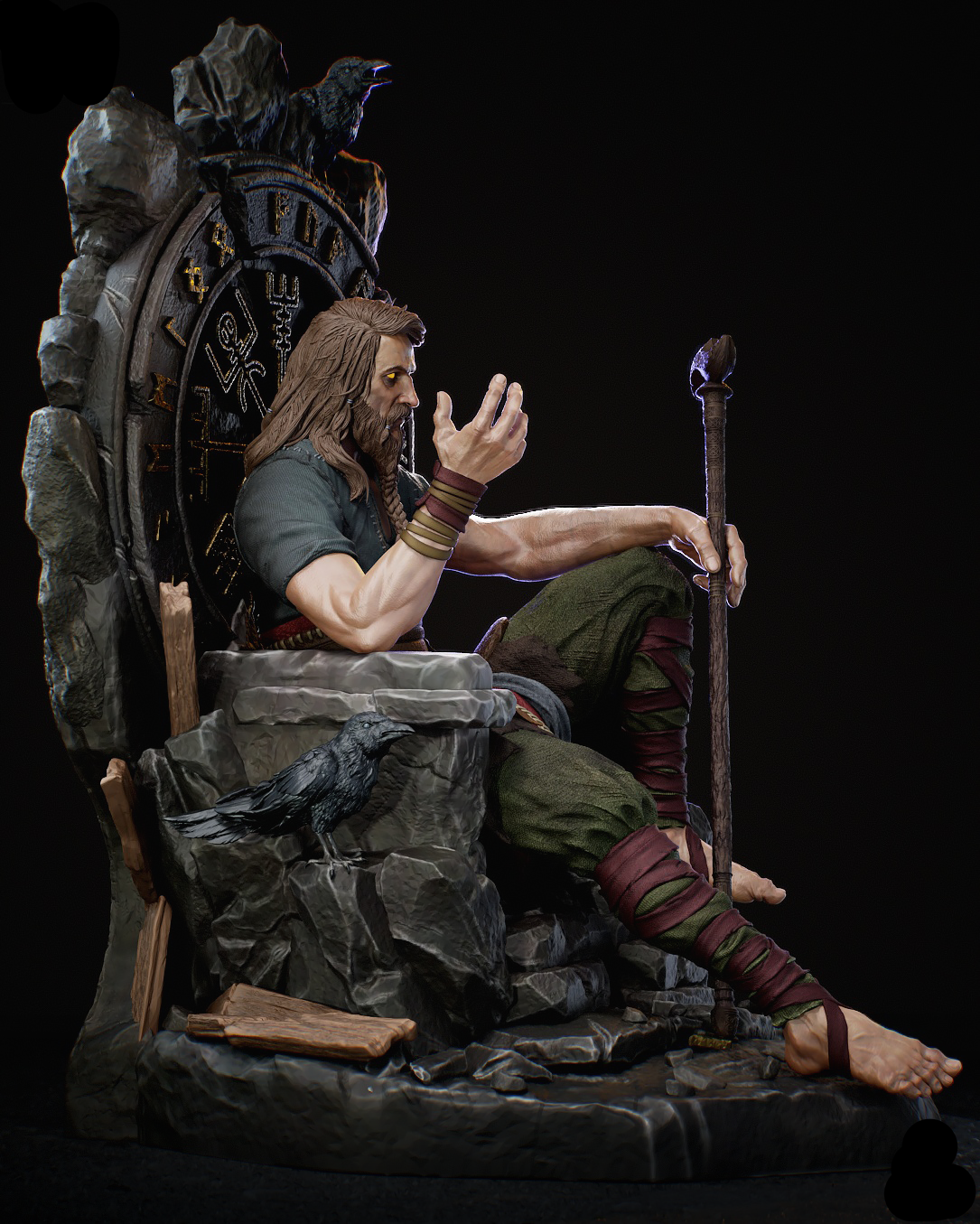 Odin | God of War | Gaming Collectible | Fan Art | Fully Magnetized Figurine
