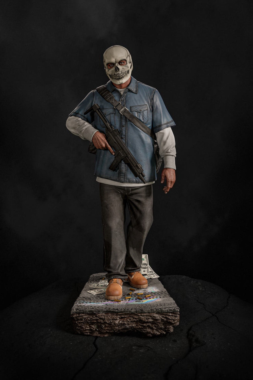 Franklin Clinton & Chop | GTA V | Fan Art – Fully Magnetized Hand-Painted Figure