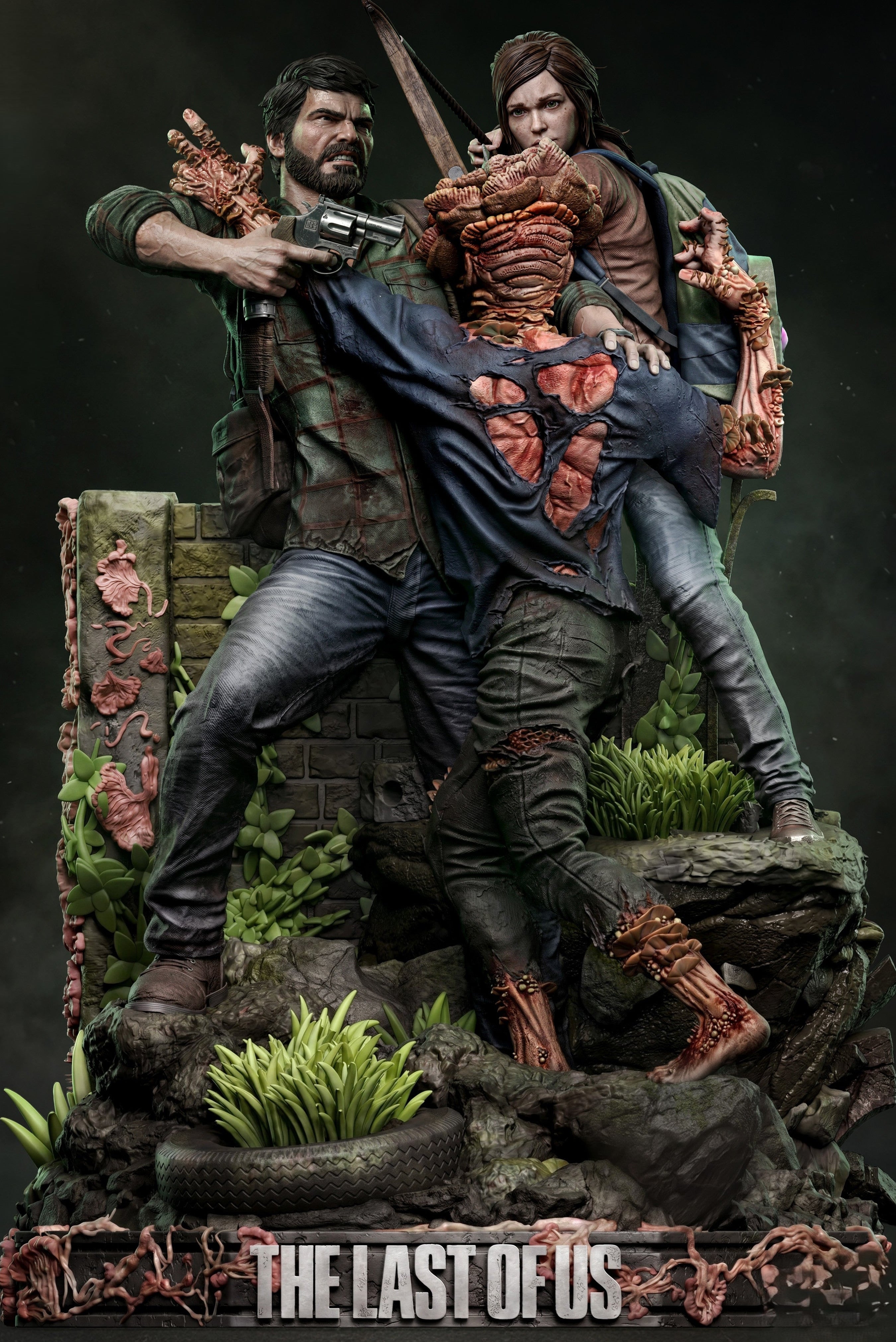 Collectible Joel, Ellie & Clicker 1/6 Scale Diorama Figurine | The Last of Us | Fan Art