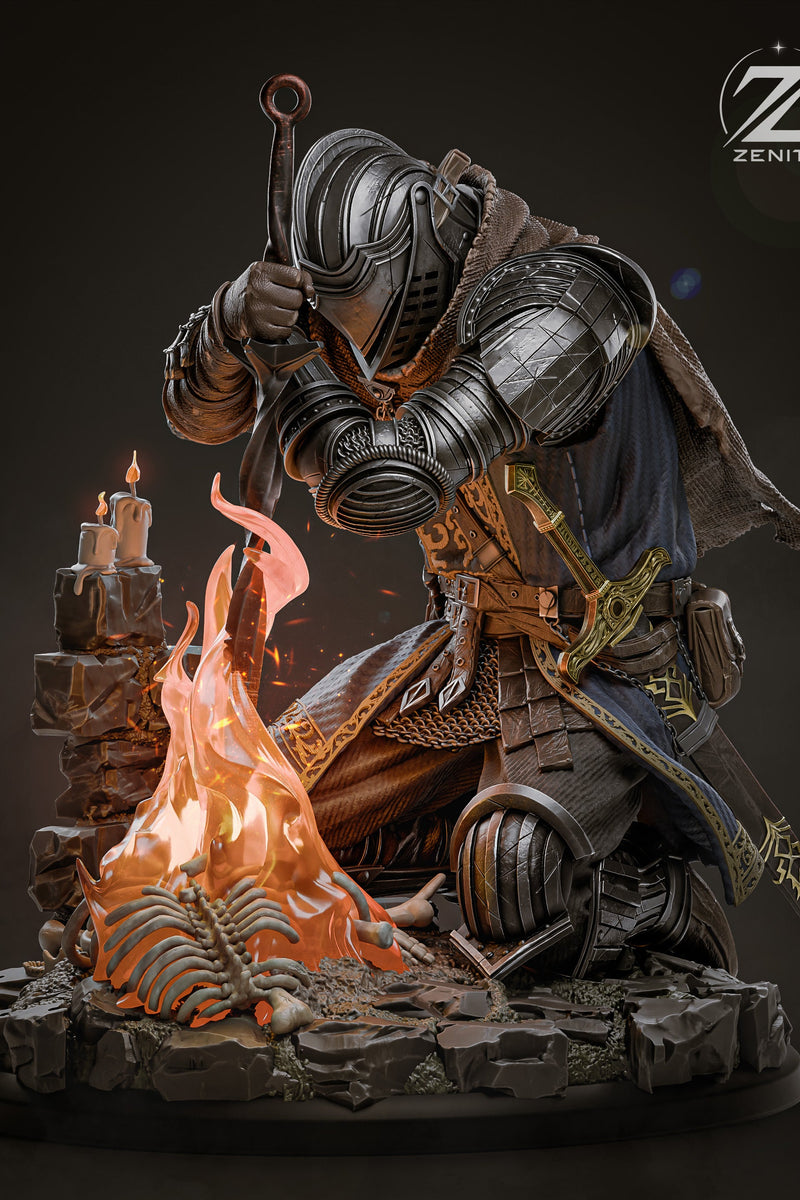 Елітний лицар та багаття | Фан-арт Dark Souls | Преміальна фігурка ручної роботи