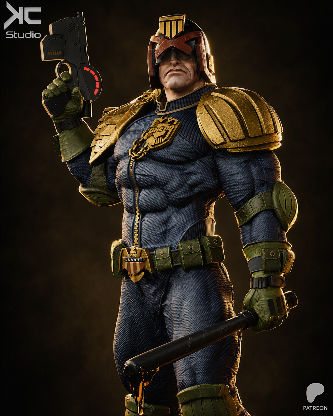 Judge Dredd | 2000 AD / Judge Dredd | Fan Art | Fully Magnetized Figurine