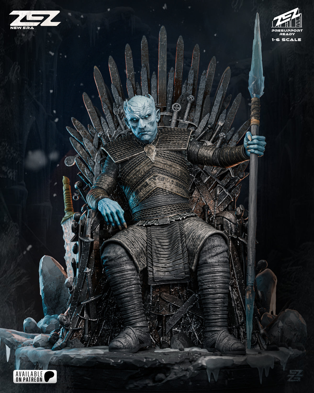 Night King on Iron Throne | Game of Thrones | Fan Art | Fully Magnetized Collectible Diorama