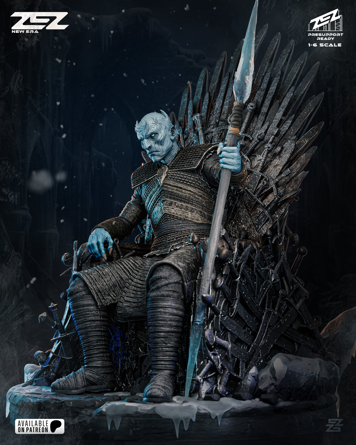 Night King on Iron Throne | Game of Thrones | Fan Art | Fully Magnetized Collectible Diorama